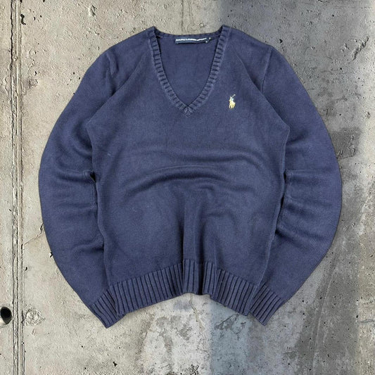 Polo Ralph Lauren sport 90s heavyweight chunky knit pullover v neck Jumper