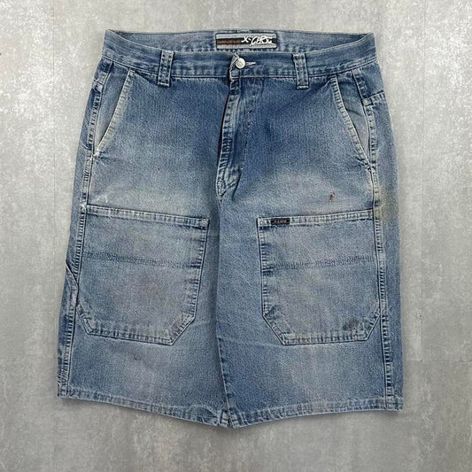 X Care 2000s spellout carpenter style jorts