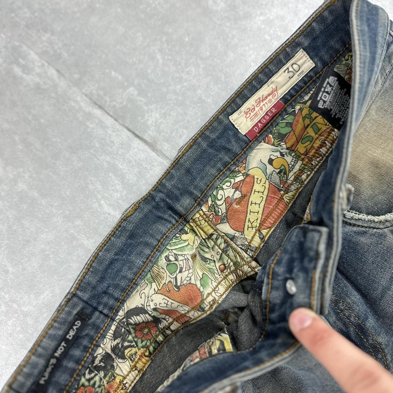 Ed hardy skull denim 2000s skate jeans