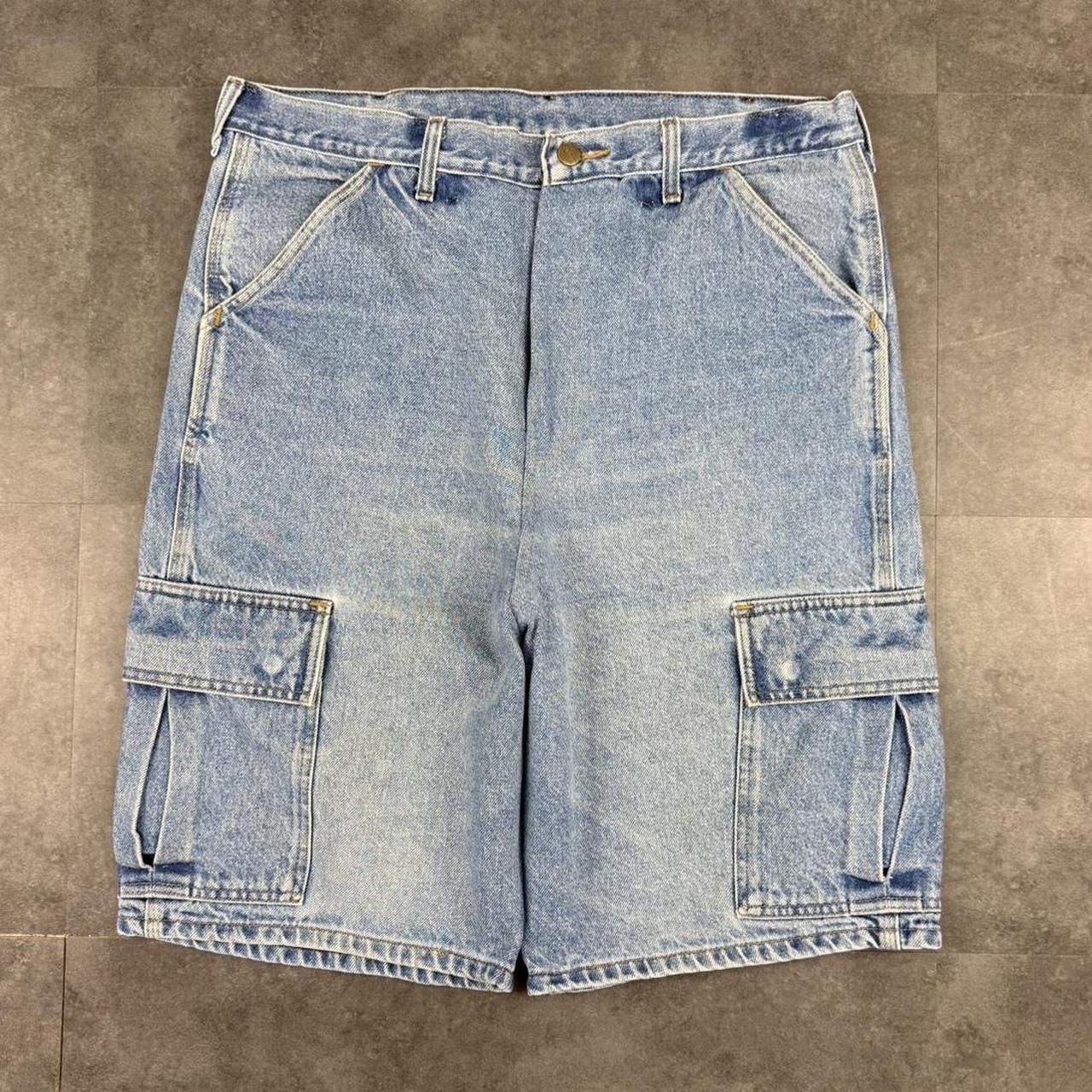 Carhartt 2000s dungaree workwear comfort fit denim shorts jorts