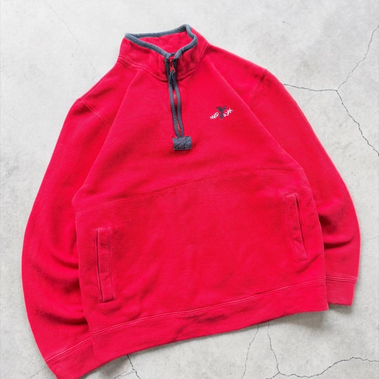Kangaroo Poo Vintage Y2K Surfwear red 1/4 zip sweatshirt