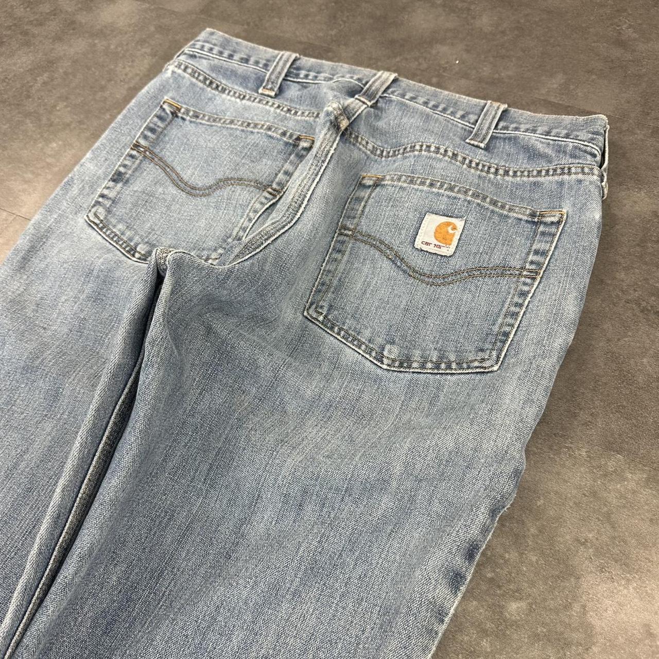 Carhartt 2000s dungaree workwear comfort fit denim cargo trousers