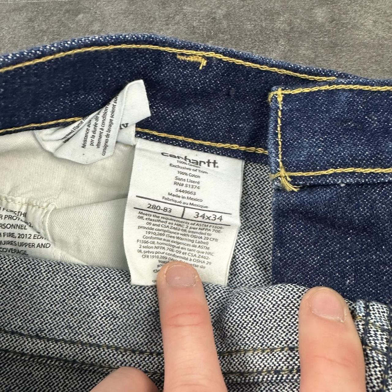 Carhartt 2000s dungaree workwear comfort fit denim cargo trousers