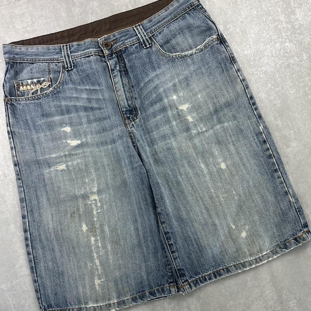 Mango Japanese style 2000s spellout carpenter style jorts