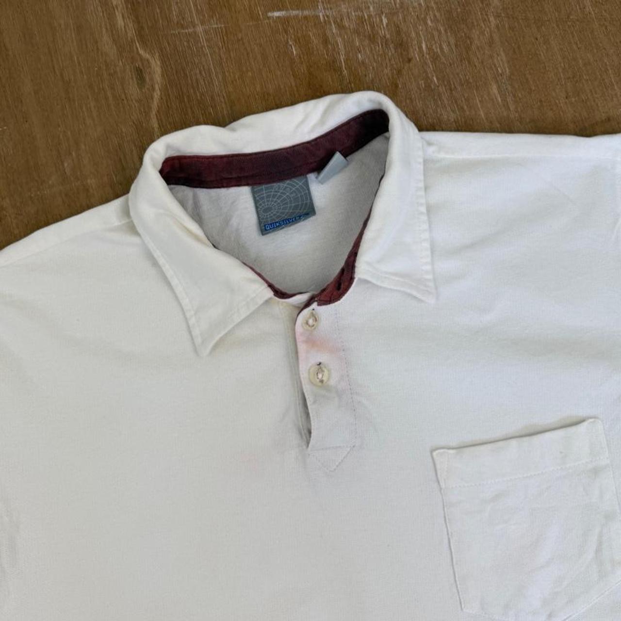 Quiksilver Surfwear white Y2K Polo Shirt
