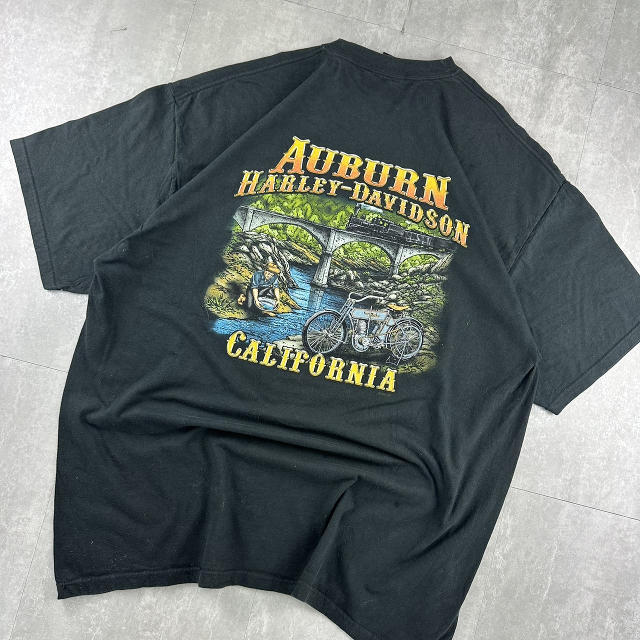 Harley Davidson Auburn California 2000s biker spellout T shirt