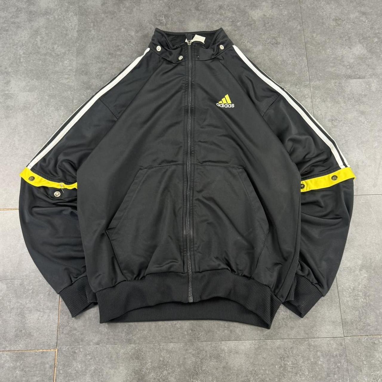 Vintage Adidas 90s spellout embroidered logo sportswear three stripe track jacket