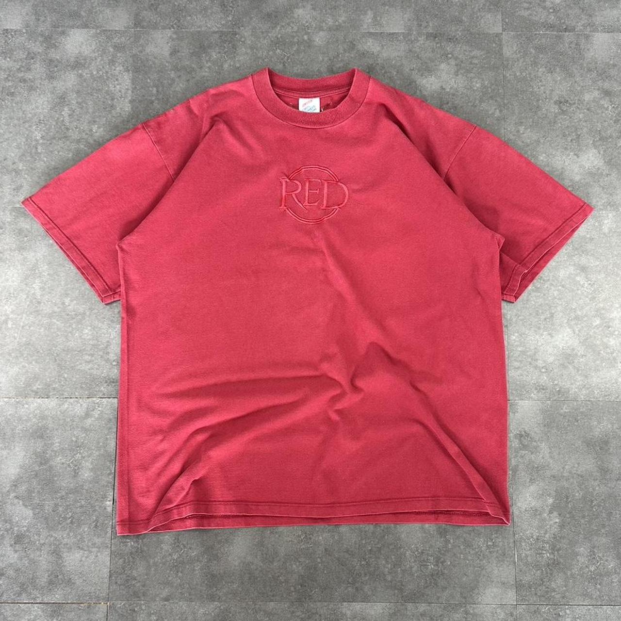 Simply Red T 2000s Y2K front and back logo embroidered design