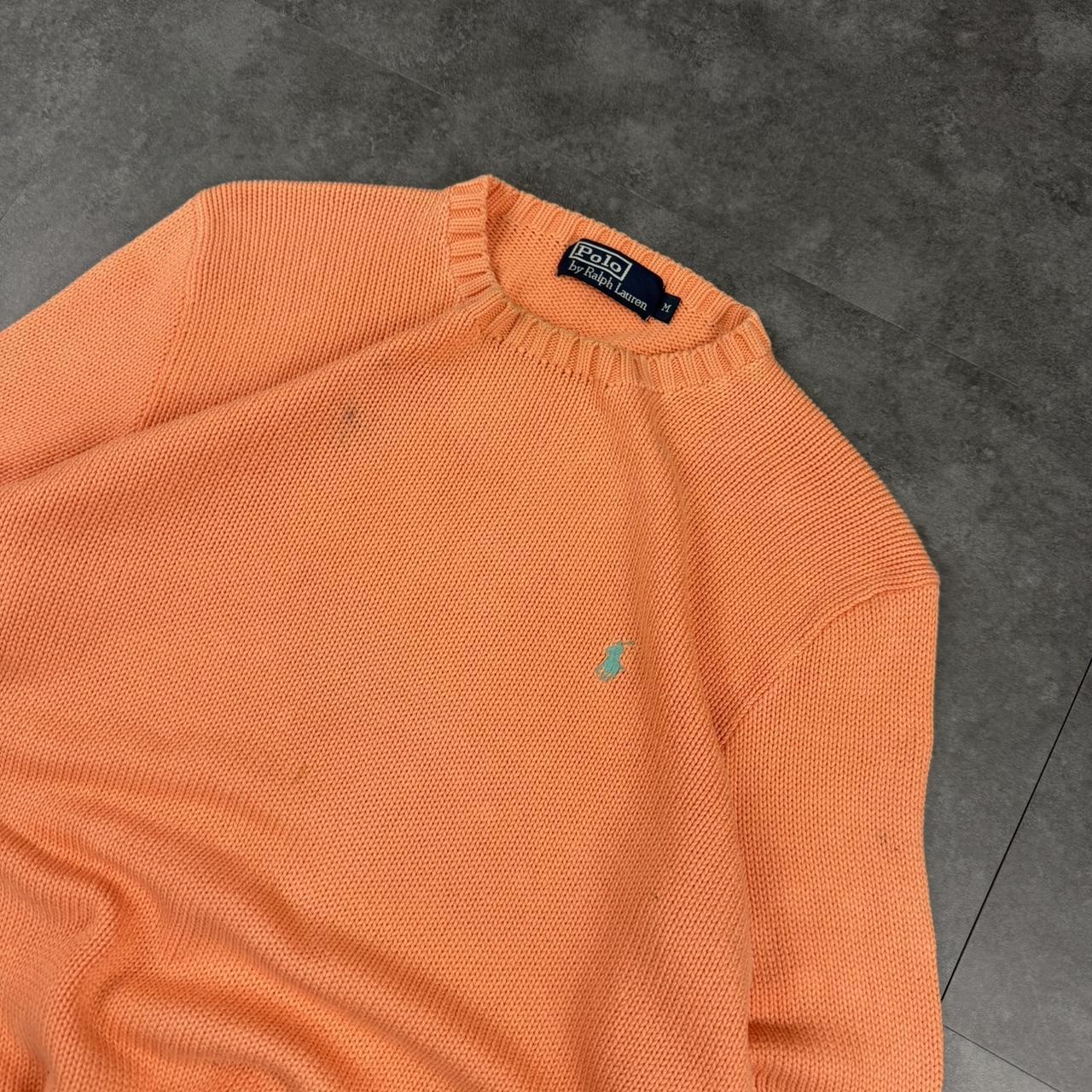 Polo Ralph Lauren 90s chunky knit heavyweight orange jumper