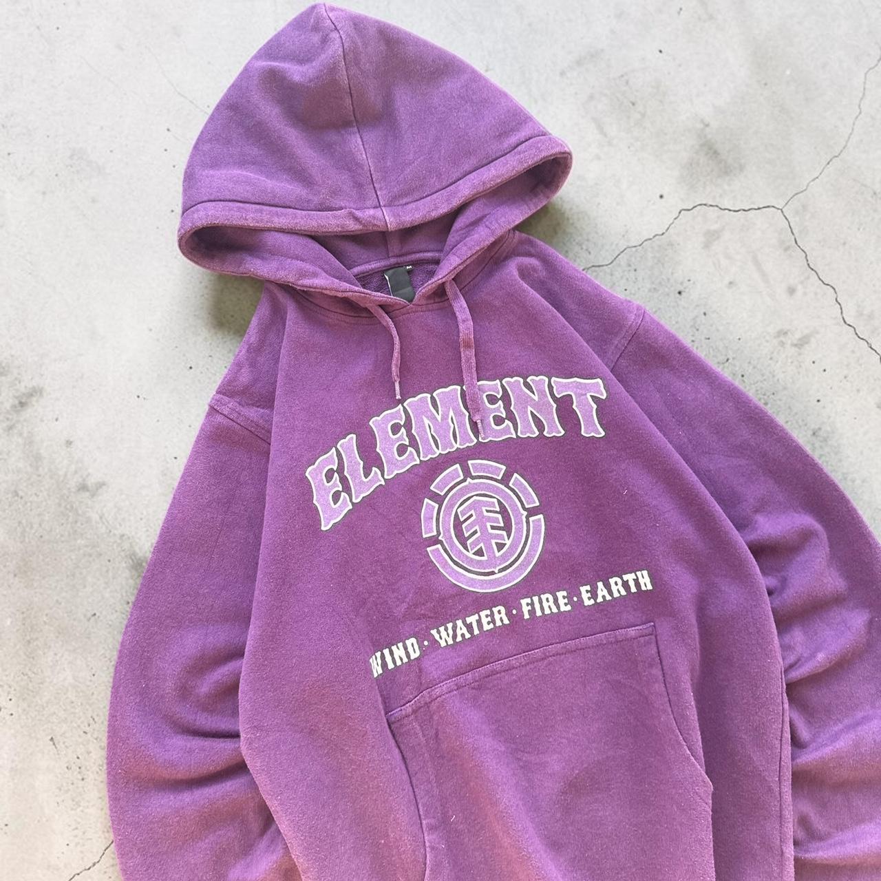 Element Vintage Y2K skater 2000s grunge spellout purple hoodie