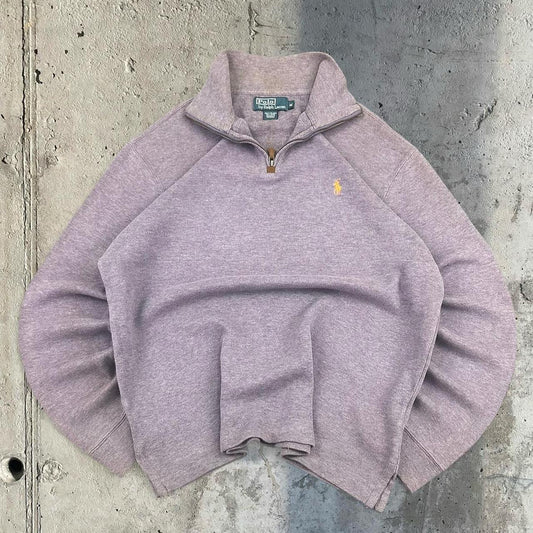 Polo Ralph Lauren 90s chunky knit pullover knit 1/4 zip jumper