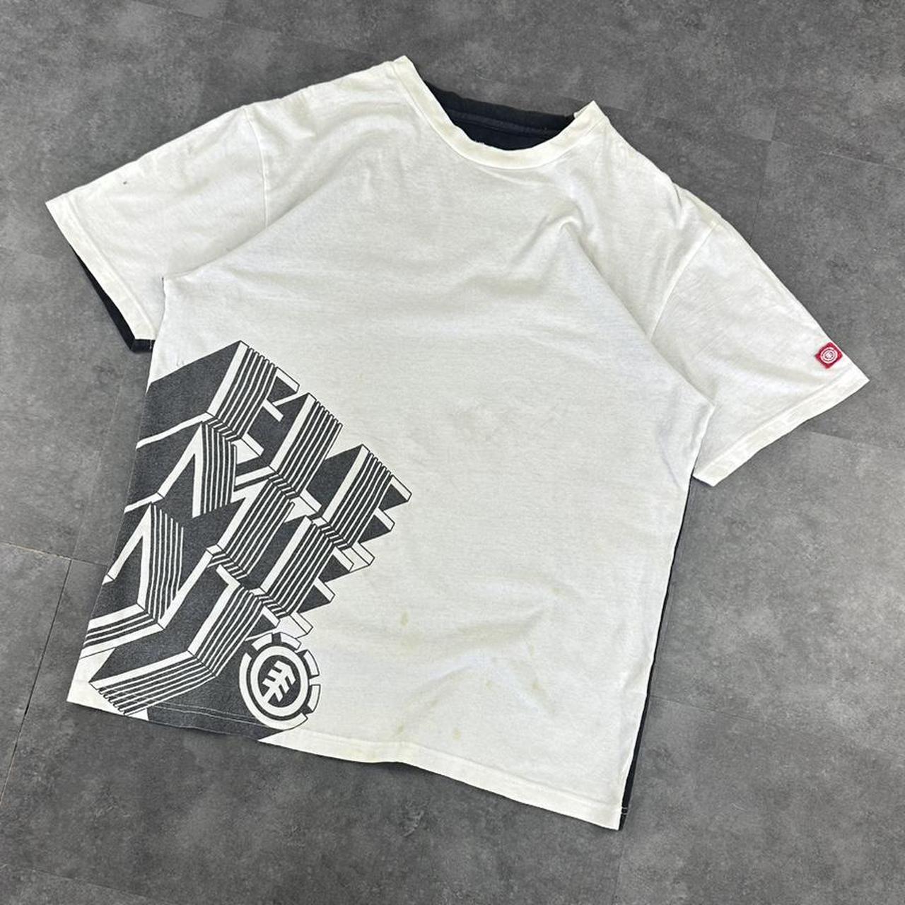 Element 2000s Arty Dual Colour print graphic logo T shirt