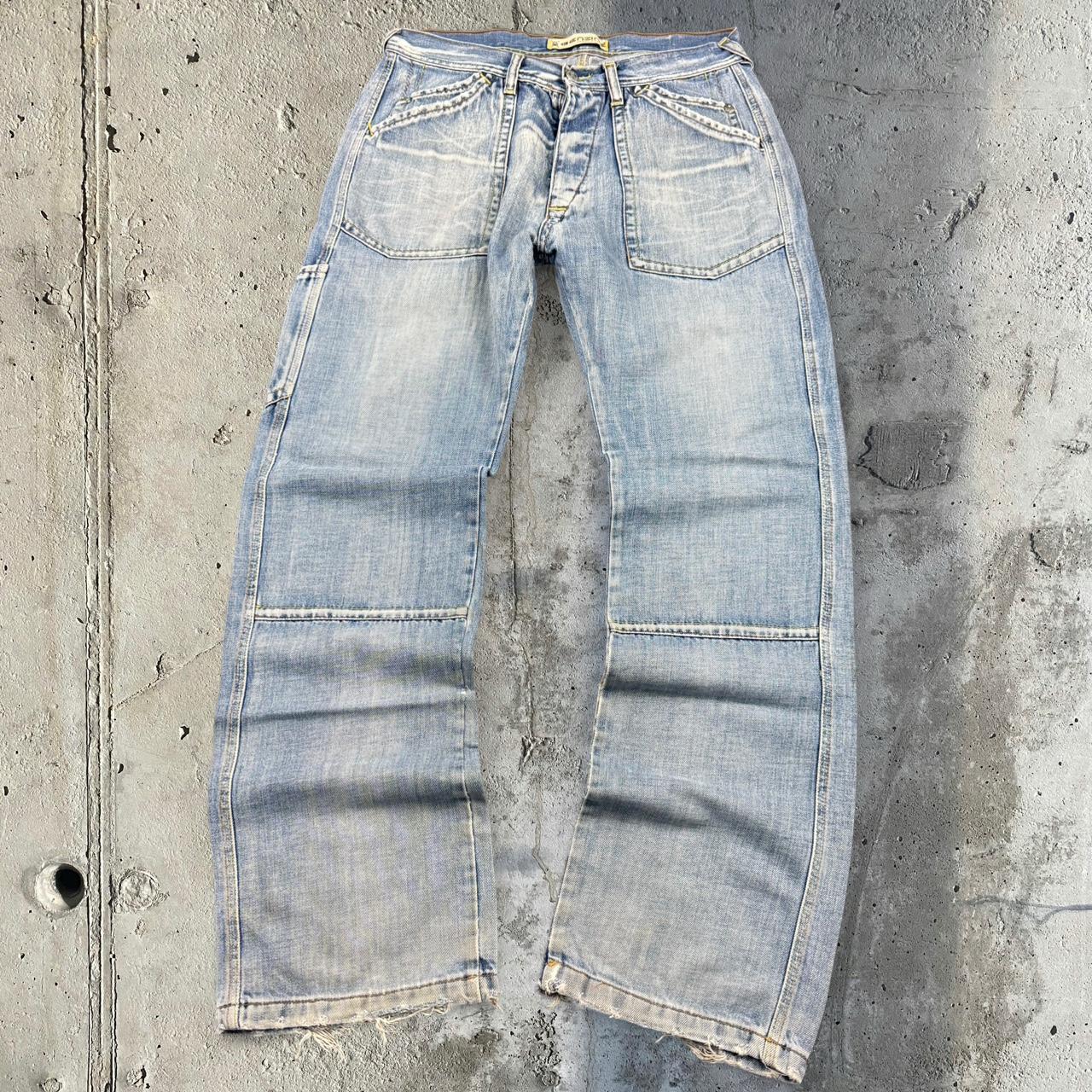 Y2K 2000s HipHop grunge Japanese distressed embroidery jeans