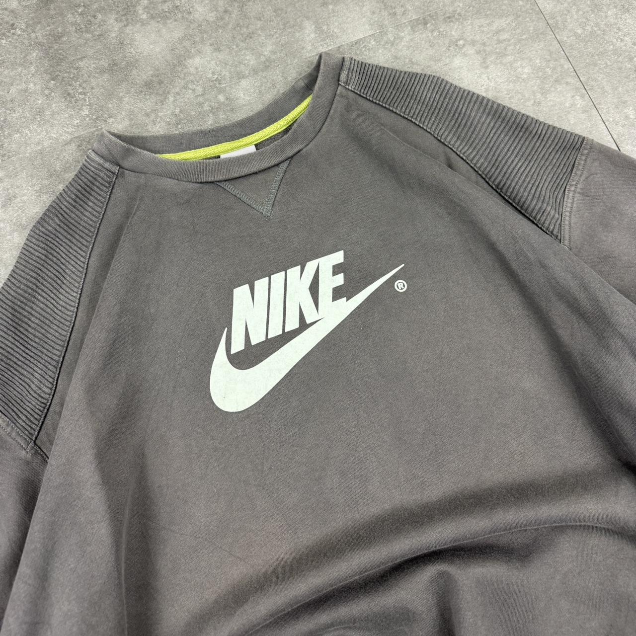 vintage Nike grey tab 2000s spellout embroidered big spellout sweatshirt