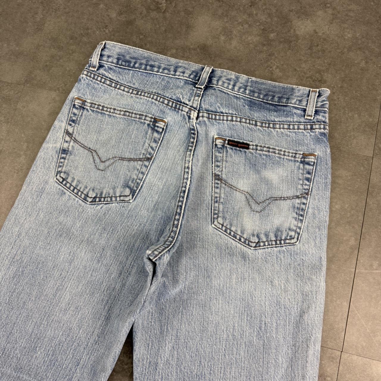 Harley Davidson Y2K 2000s HipHop grunge distressed embroidery baggy jeans