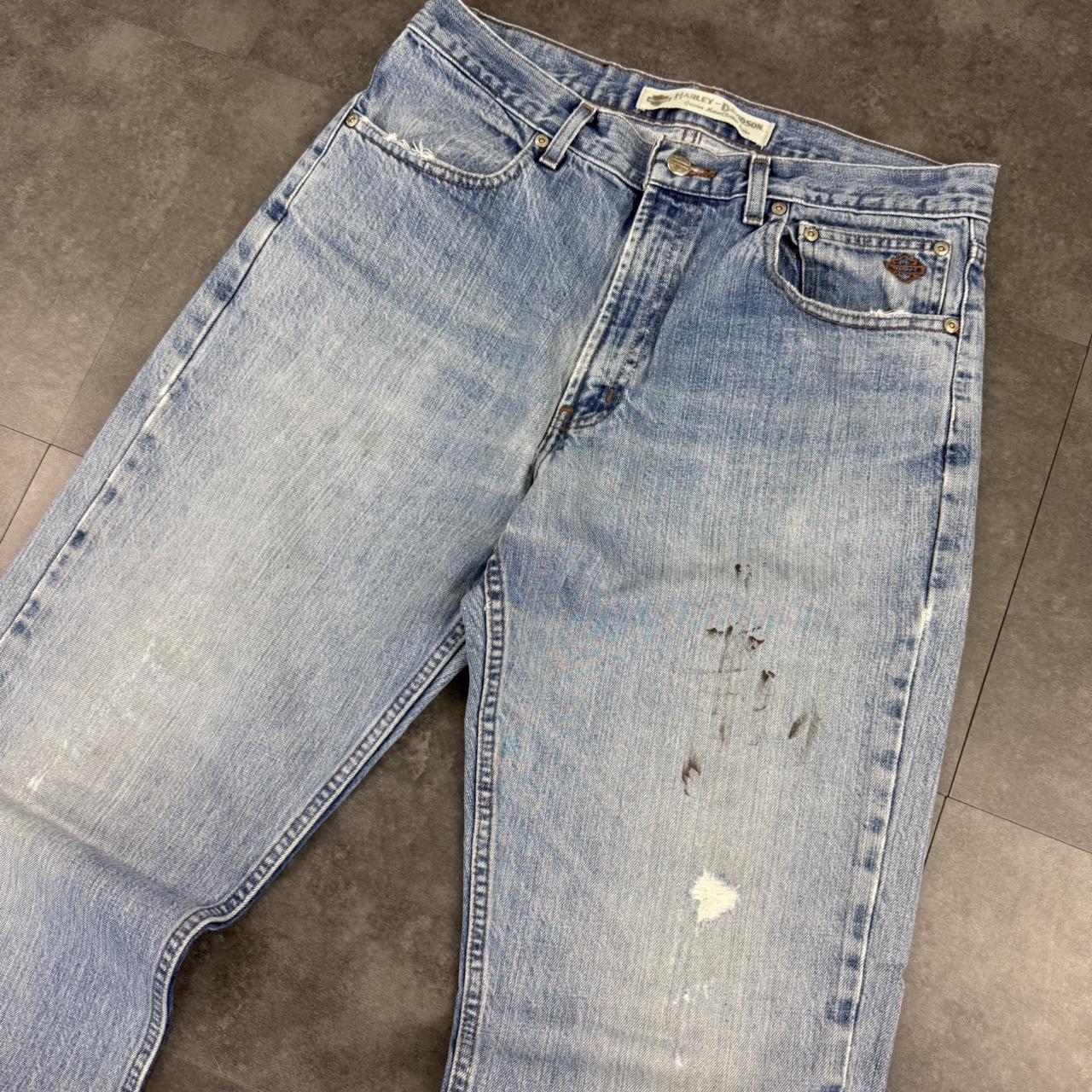 Harley Davidson Y2K 2000s HipHop grunge distressed embroidery baggy jeans