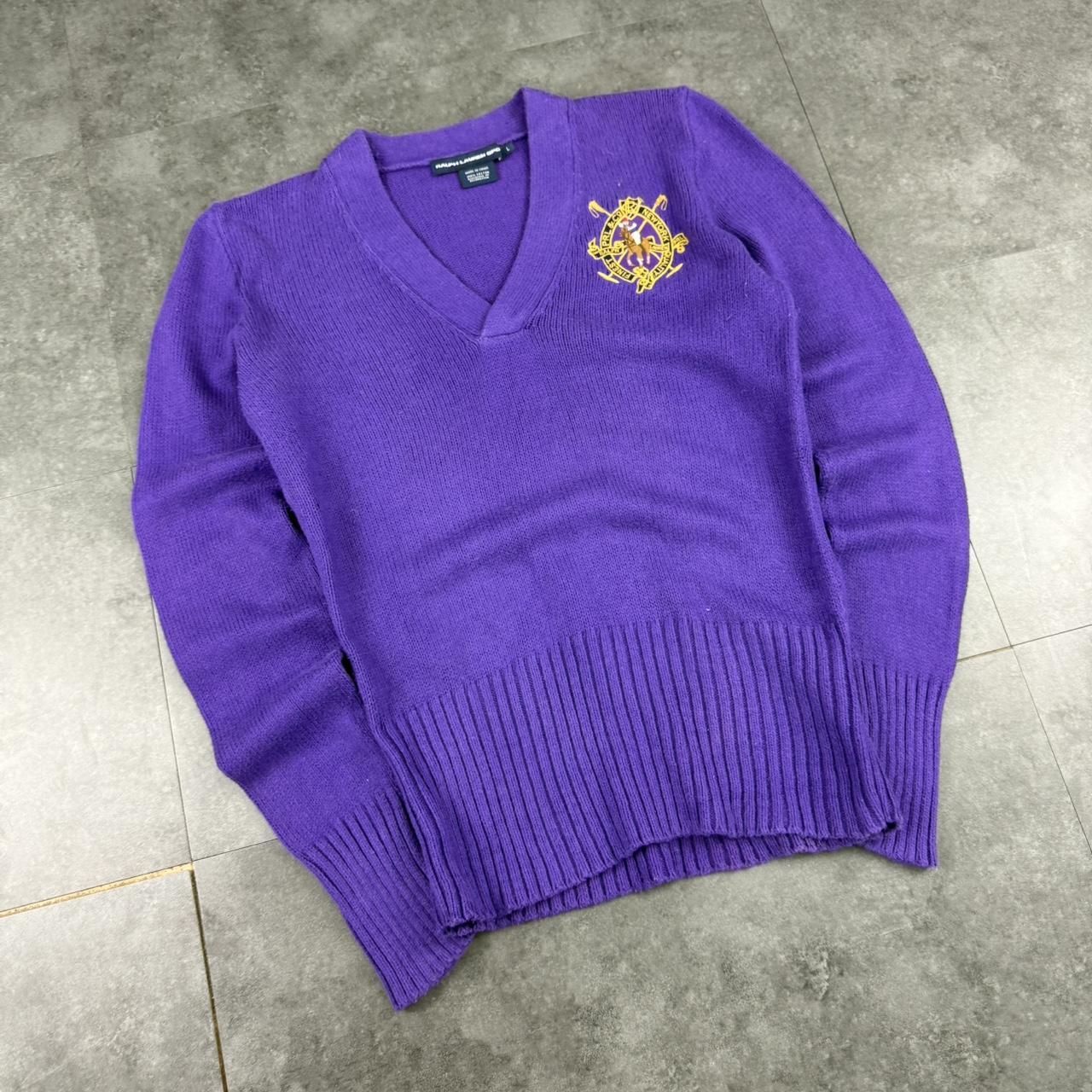 Polo Ralph Lauren 90s chunky knit heavyweight v neck jumper