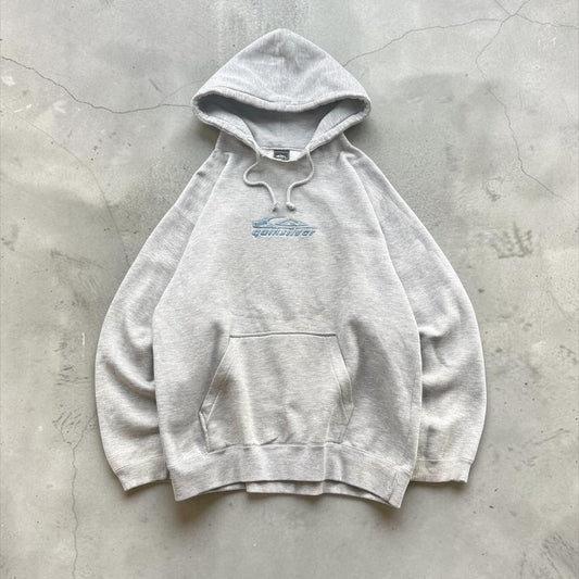 Quiksilver Vintage split neck Y2K Surfwear 2000s spellout hoodie