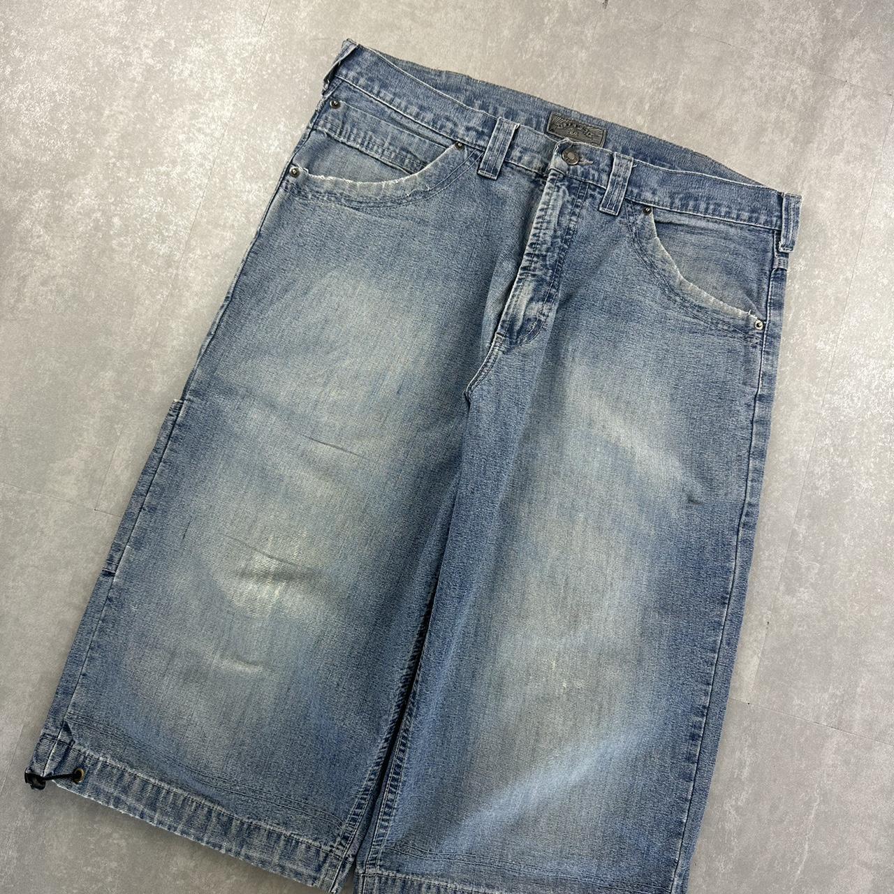 Japanese style 2000s spellout carpenter style jorts