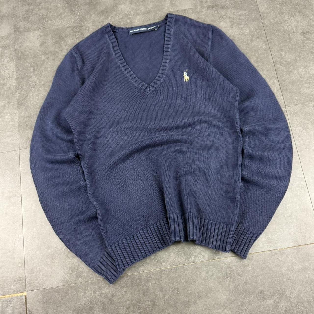Polo Ralph Lauren sport 90s heavyweight chunky knit pullover v neck Jumper