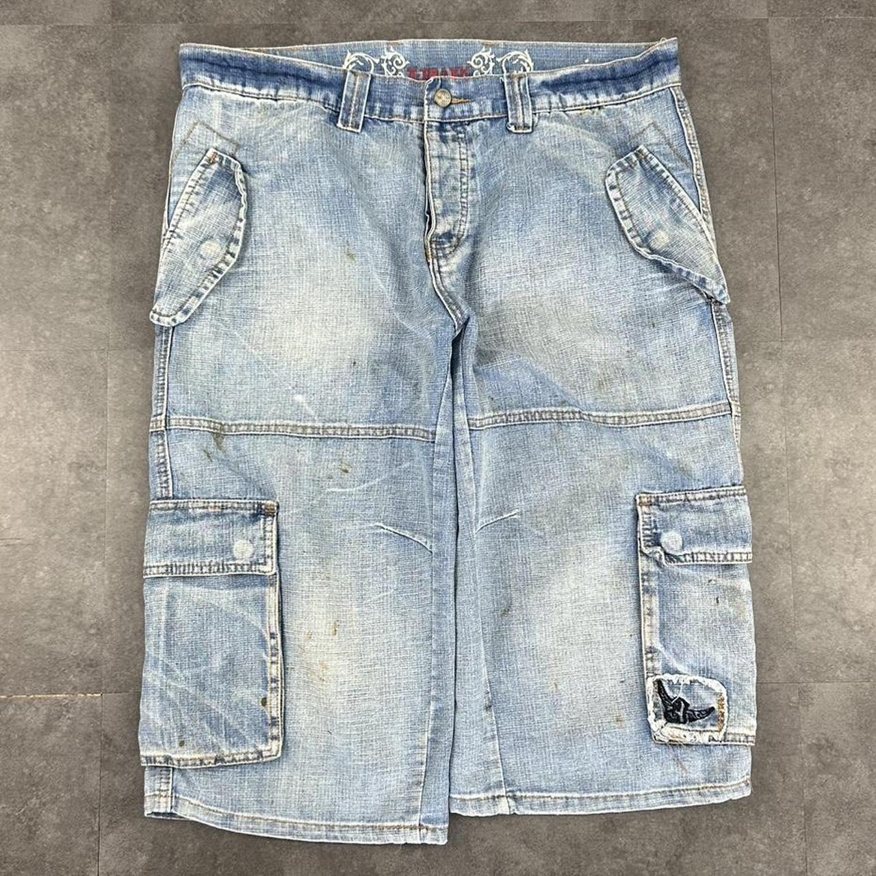 T-Traxx 2000s Vintage Baggy HipHop Y2k printed cargo Jorts