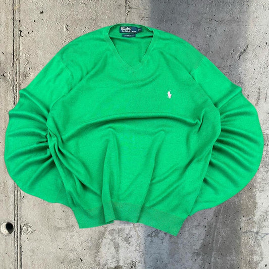 Polo Ralph Lauren 90s cotton V neck knit sweatshirt