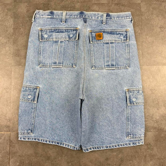 Carhartt 2000s dungaree workwear comfort fit denim shorts jorts