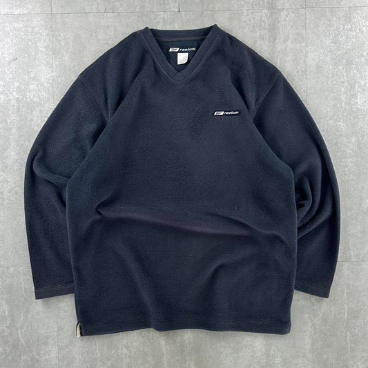 Reebok 2000s fleece V neck sweatshirt