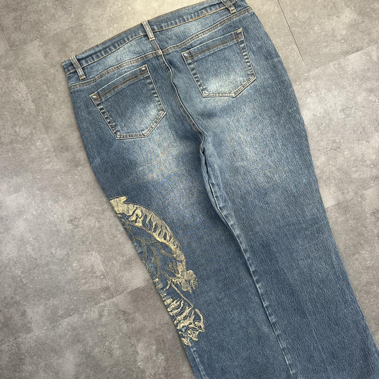 Japanese style hiphop 2000s embroidered jeans