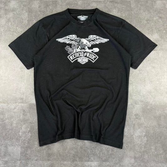 Harley Davidson 2000s Spellout heavyweight T shirt