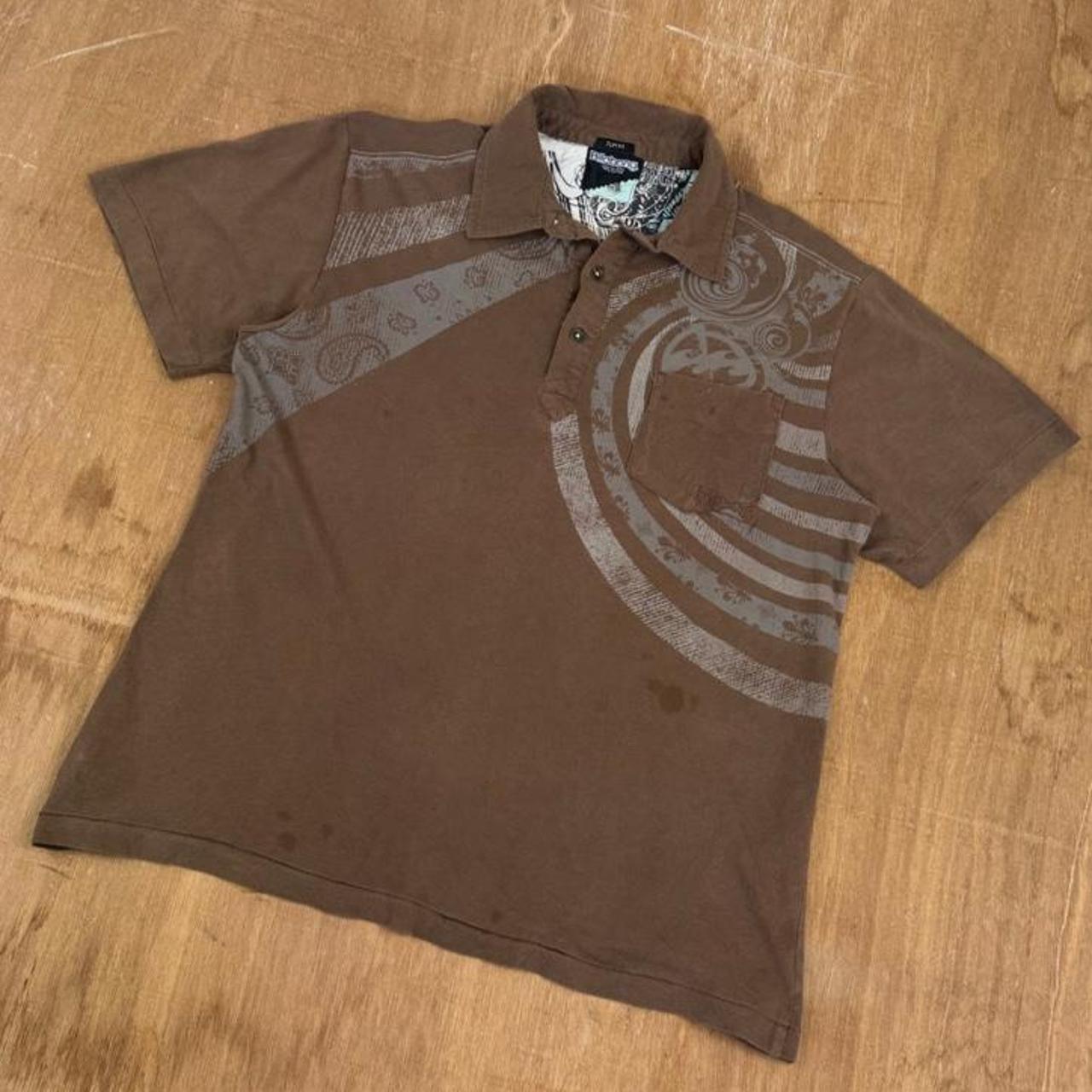 Quiksilver Surfwear brown Y2K Polo Shirt