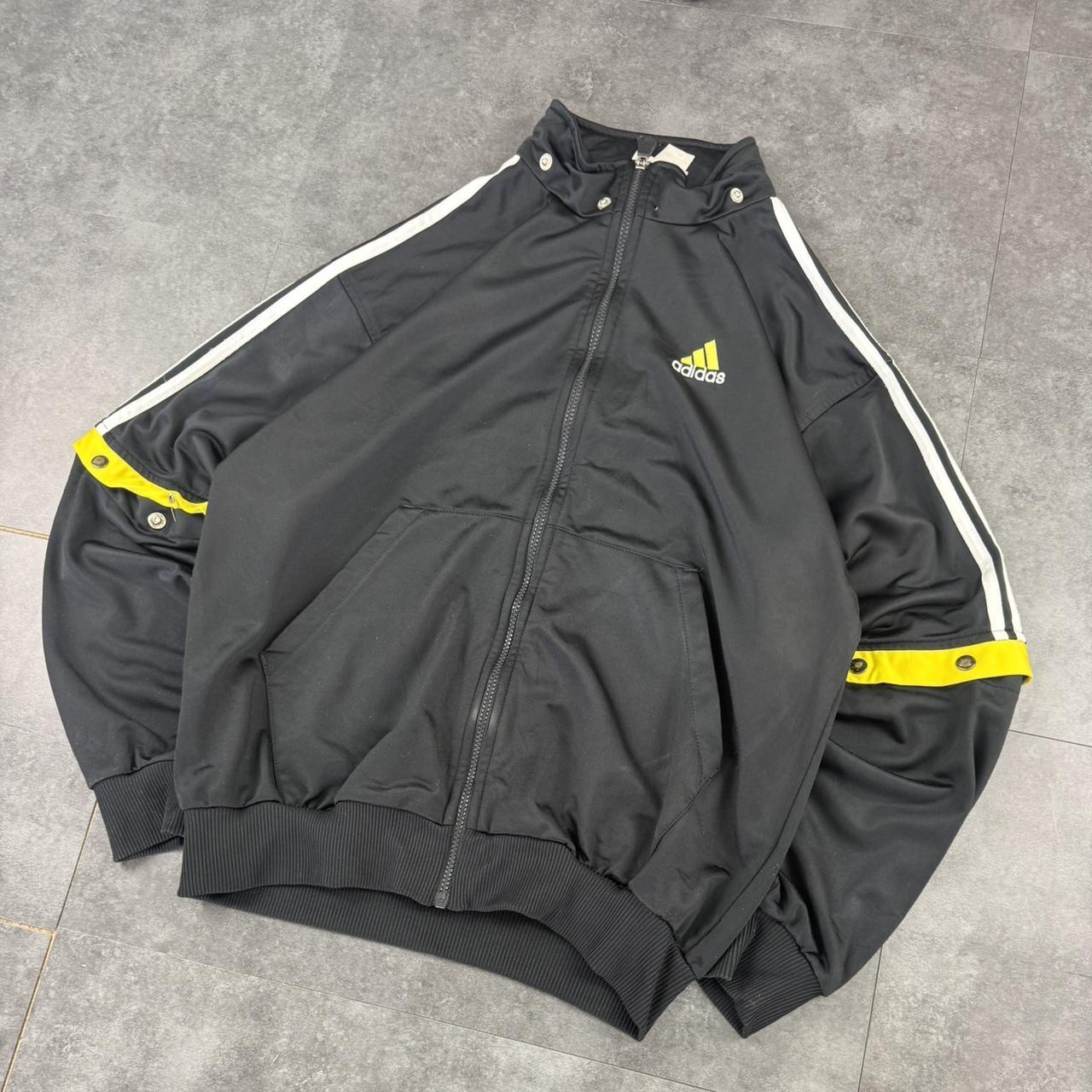 Vintage Adidas 90s spellout embroidered logo sportswear three stripe track jacket