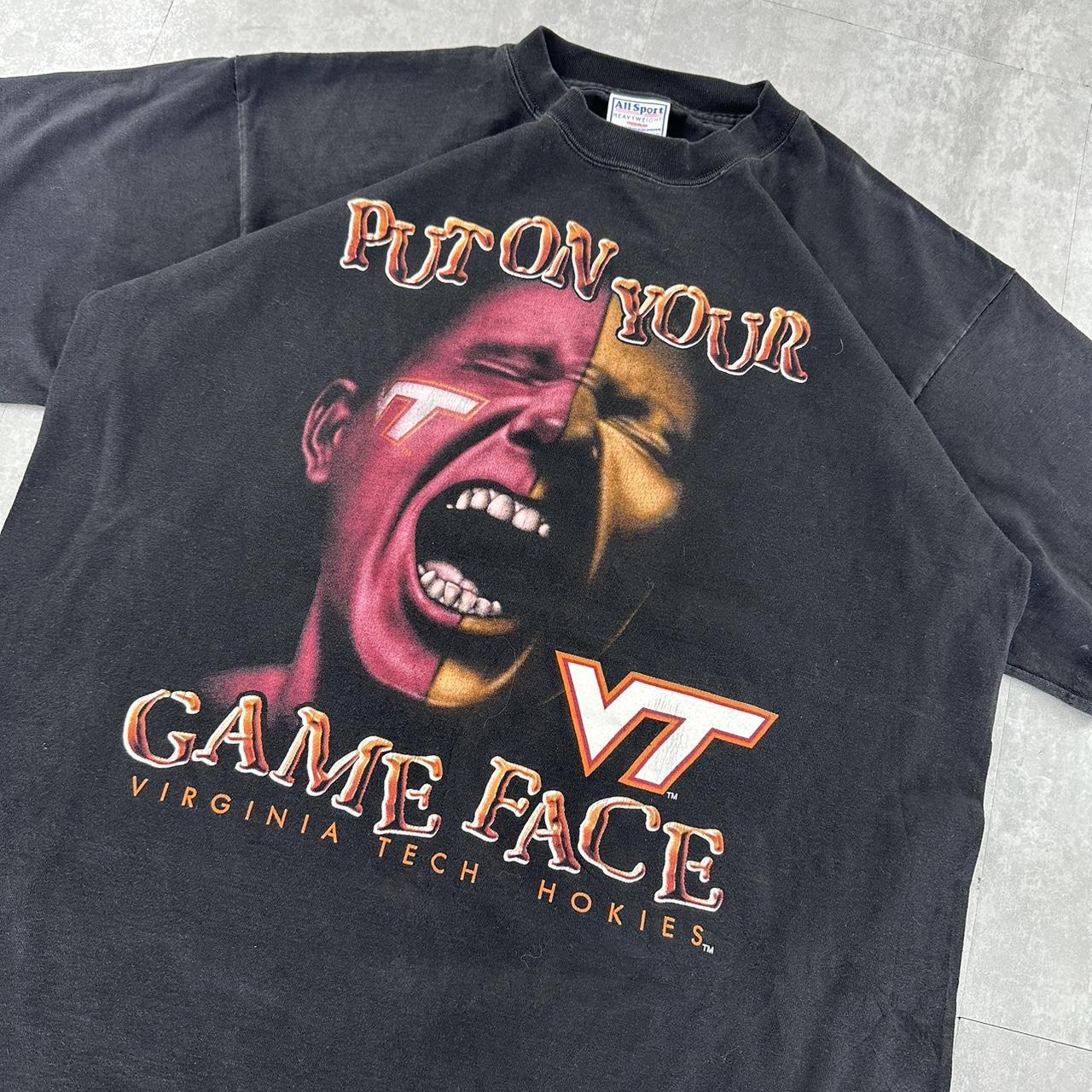 Virgina Tech Hokies baseball ‘Game Face’ 2000s spellout T shirt