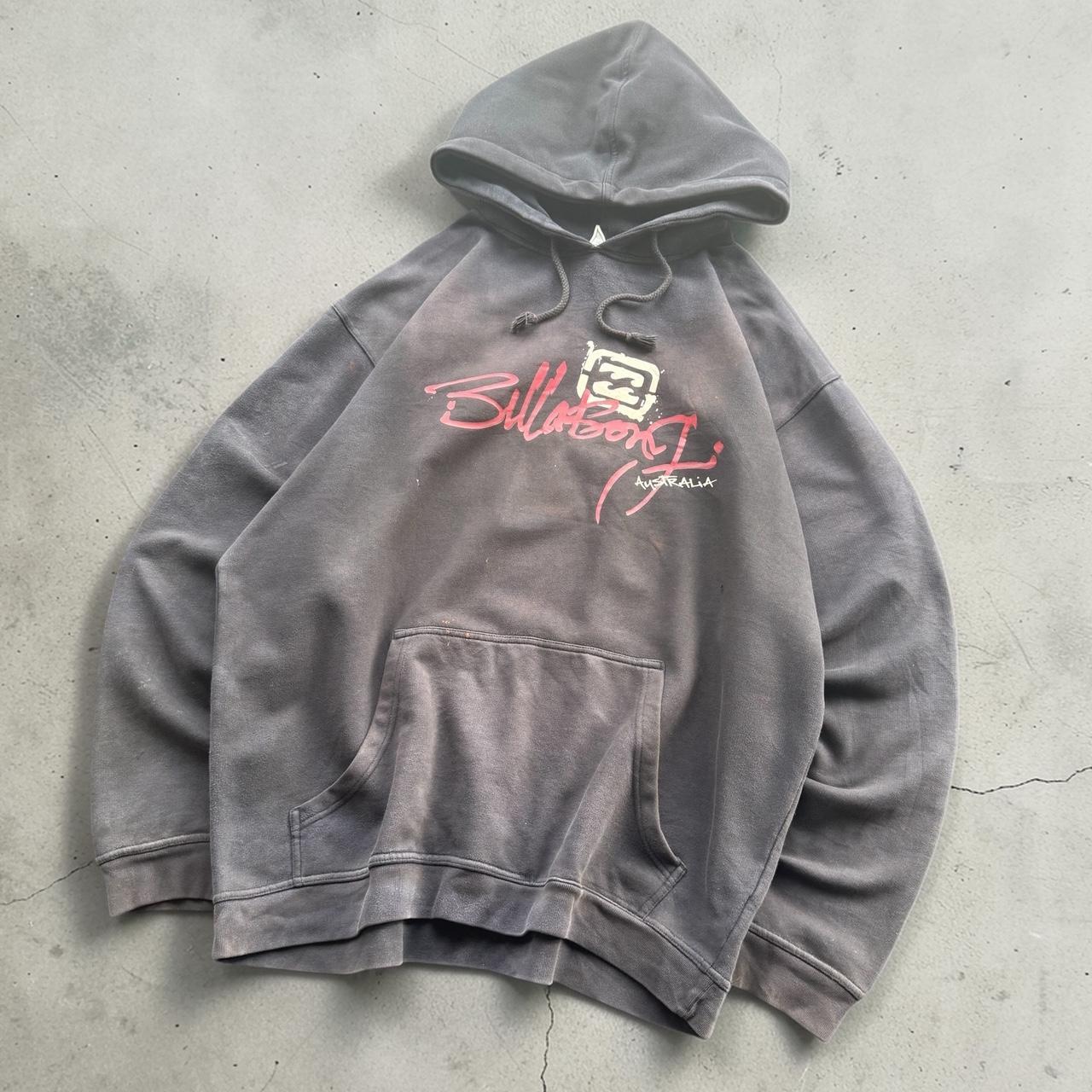 Billabong thrashed Vintage Y2K Surfwear 2000s spellout distressed hoodie