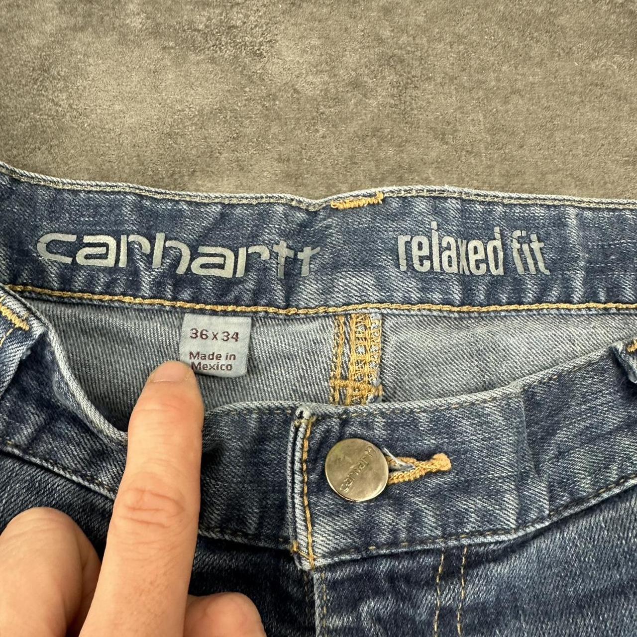 Carhartt 2000s dungaree workwear comfort fit denim cargo trousers