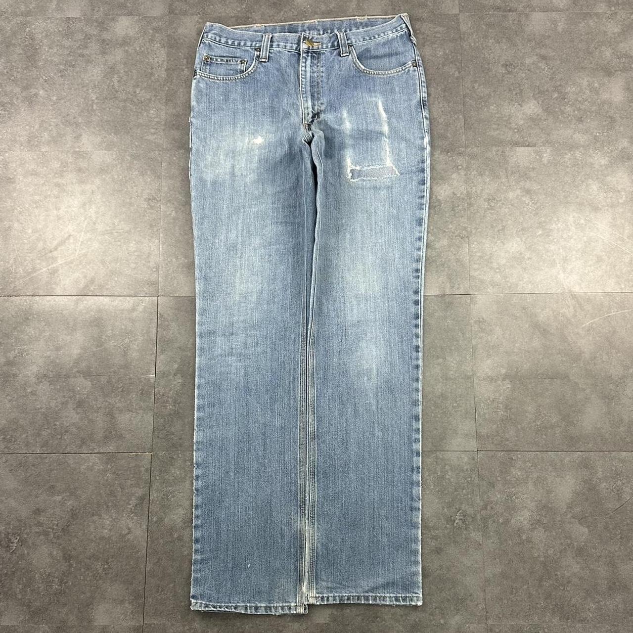 Carhartt 2000s dungaree workwear comfort fit denim cargo trousers