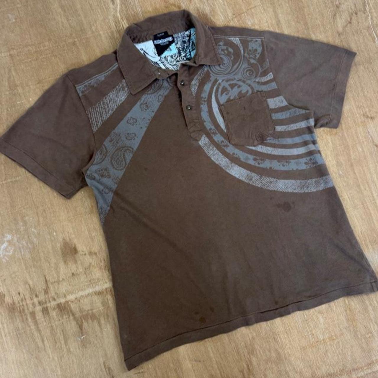 Quiksilver Surfwear brown Y2K Polo Shirt