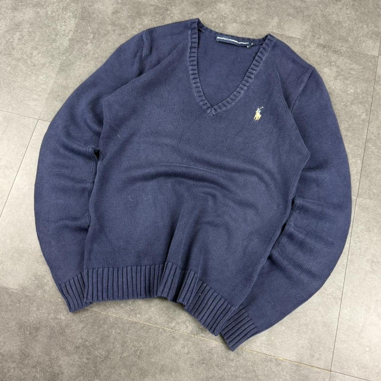Polo Ralph Lauren sport 90s heavyweight chunky knit pullover v neck Jumper