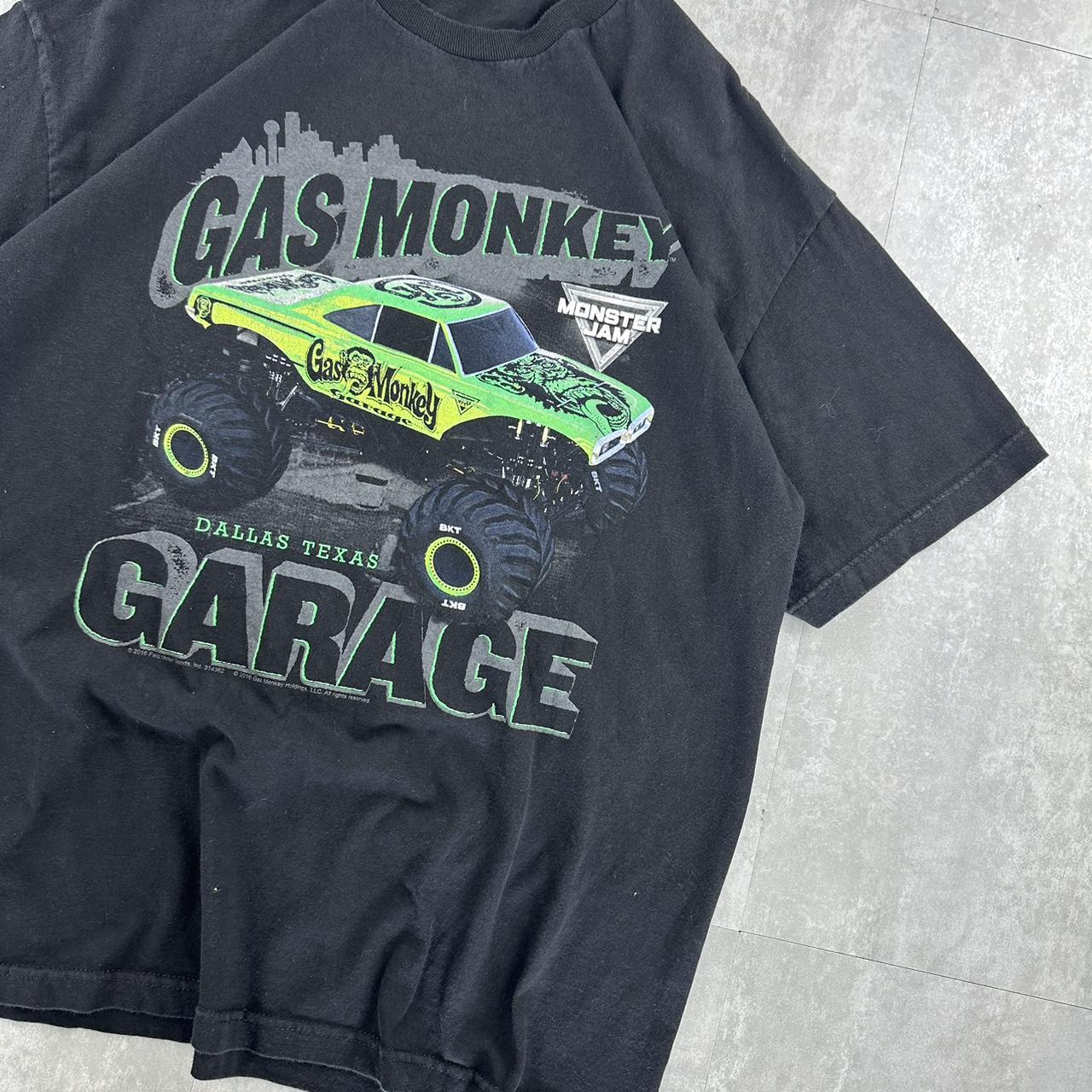 Gas Monkey monster truck 2000s spell out t shirt