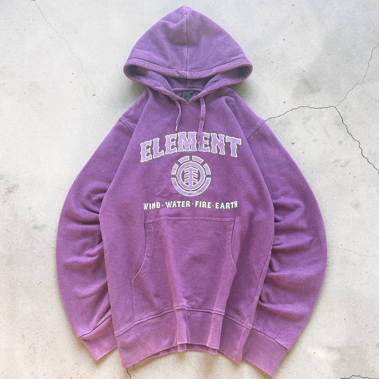 Element Vintage Y2K skater 2000s grunge spellout purple hoodie