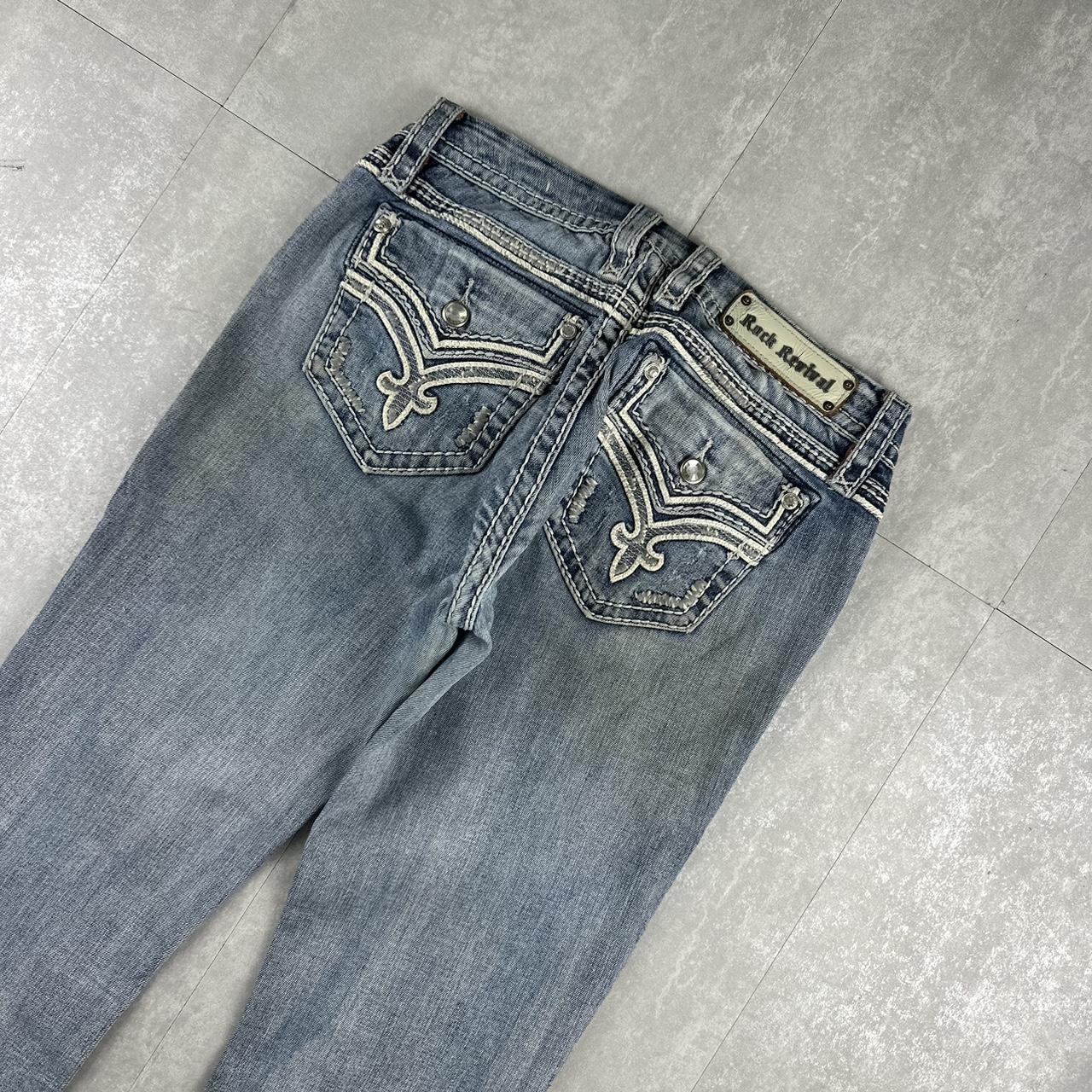 Rock revival 2000s flare fit y2k denim jeans