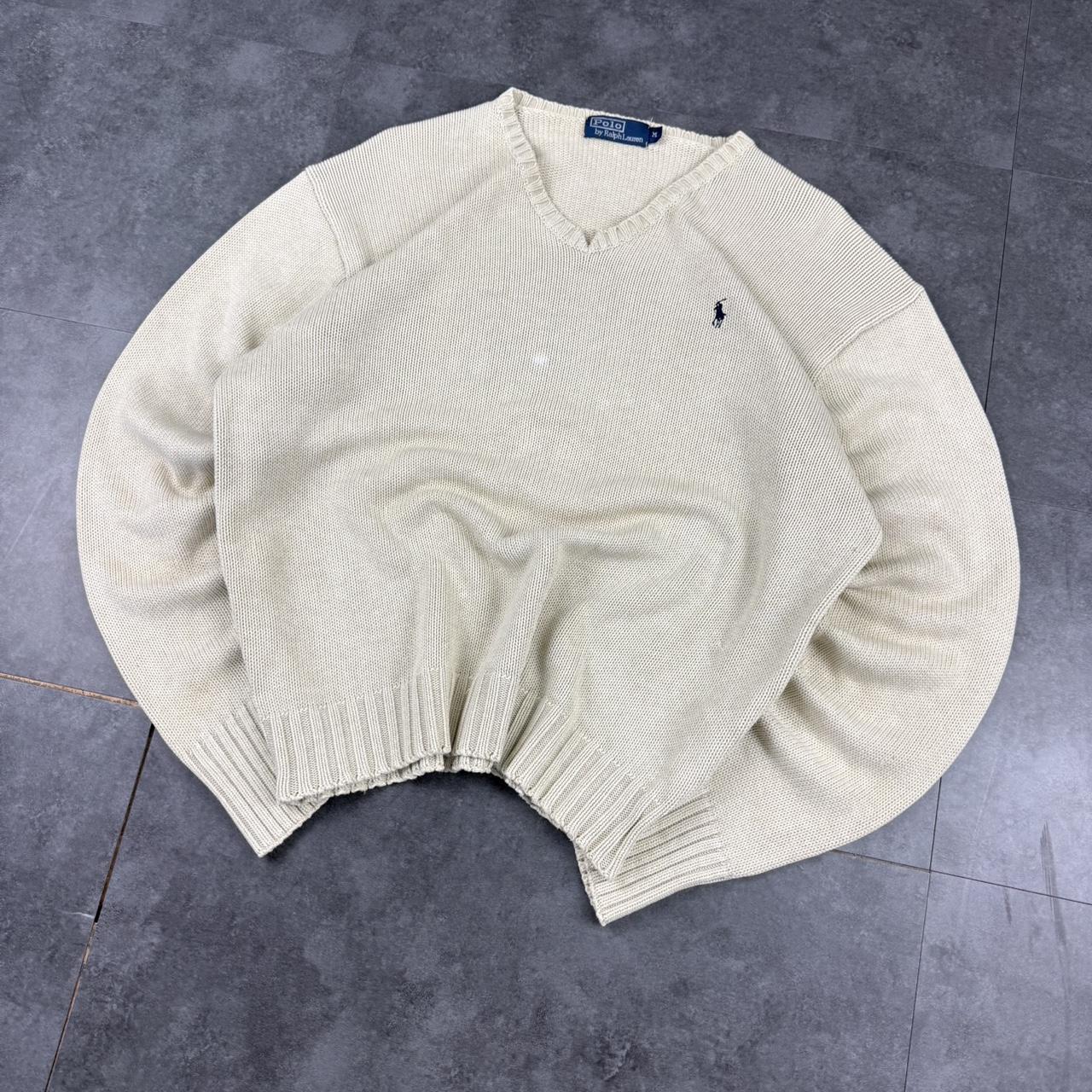 Polo Ralph Lauren 90s chunky knit heavyweight cream jumper