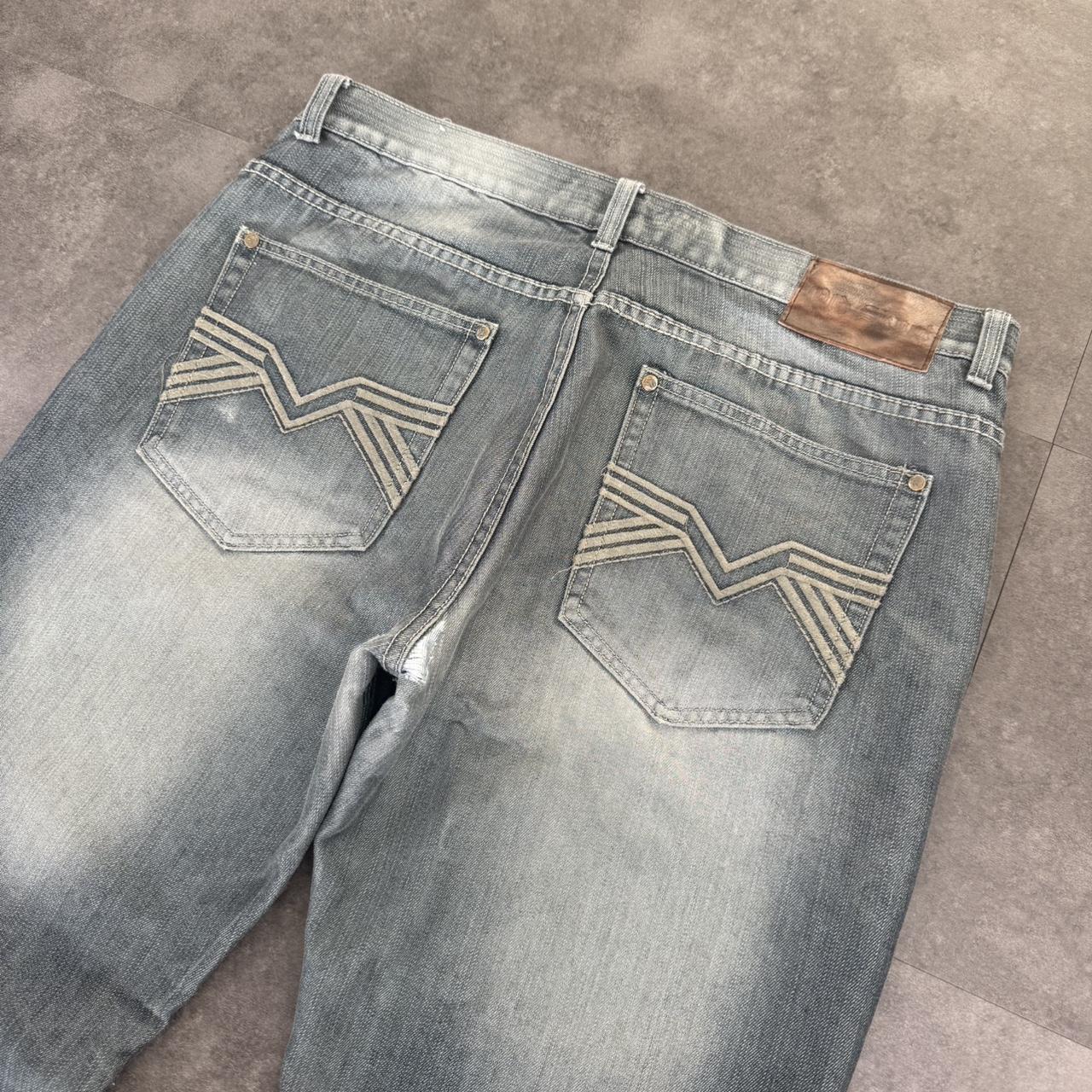Old Skool Y2K 2000s HipHop grunge Japanese embroidery baggy jeans