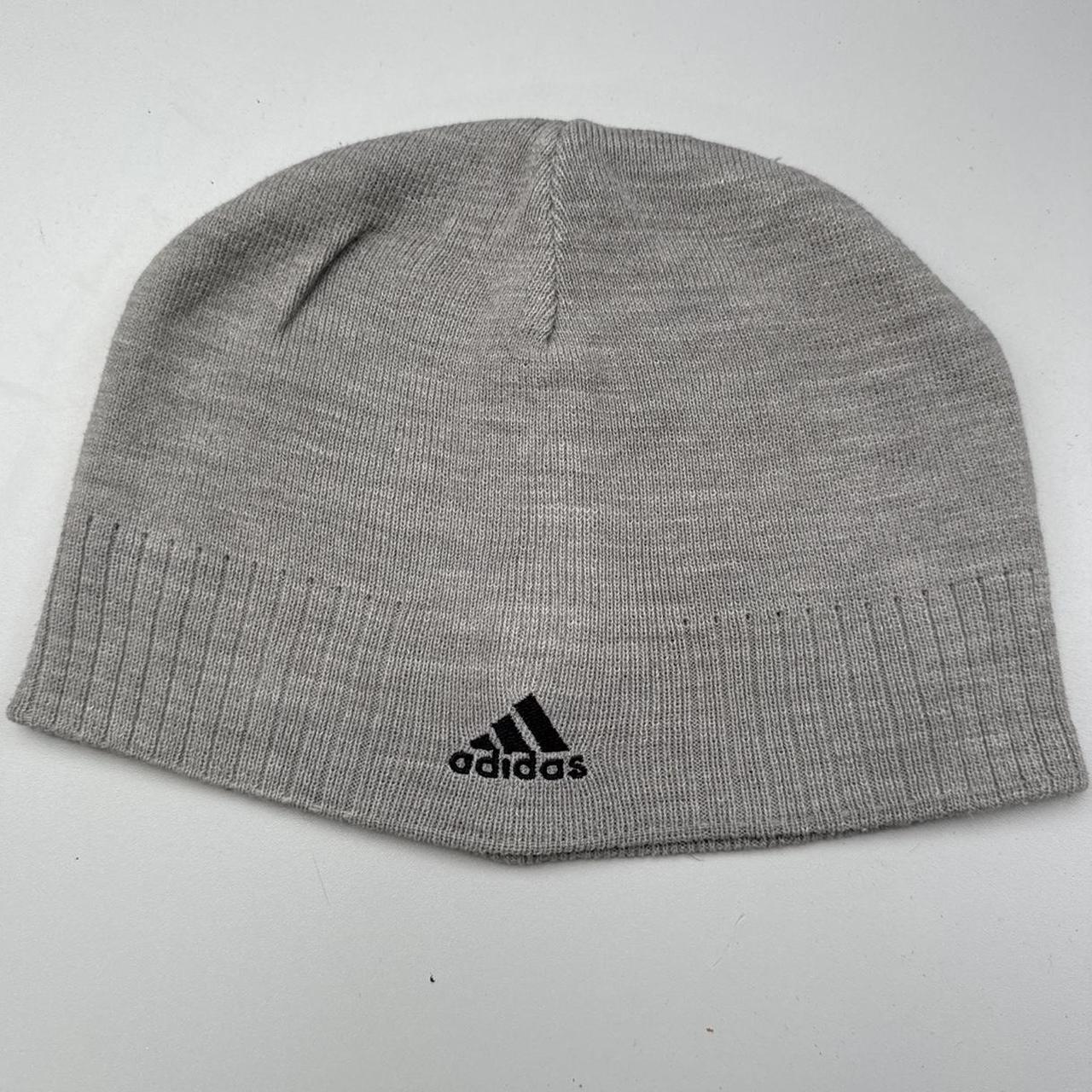 Adidas 2000s vintage sportswear winter embroidered logo beanie hat