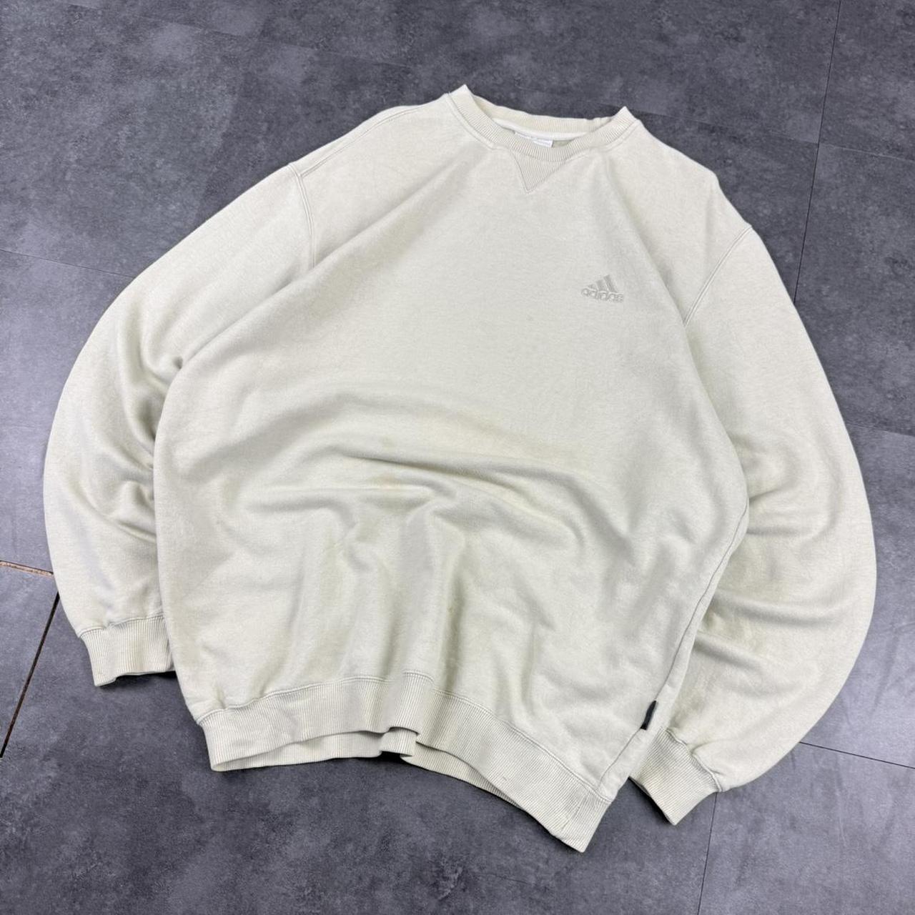 Vintage Adidas 90s embroidered pullover sportswear white sweatshirt