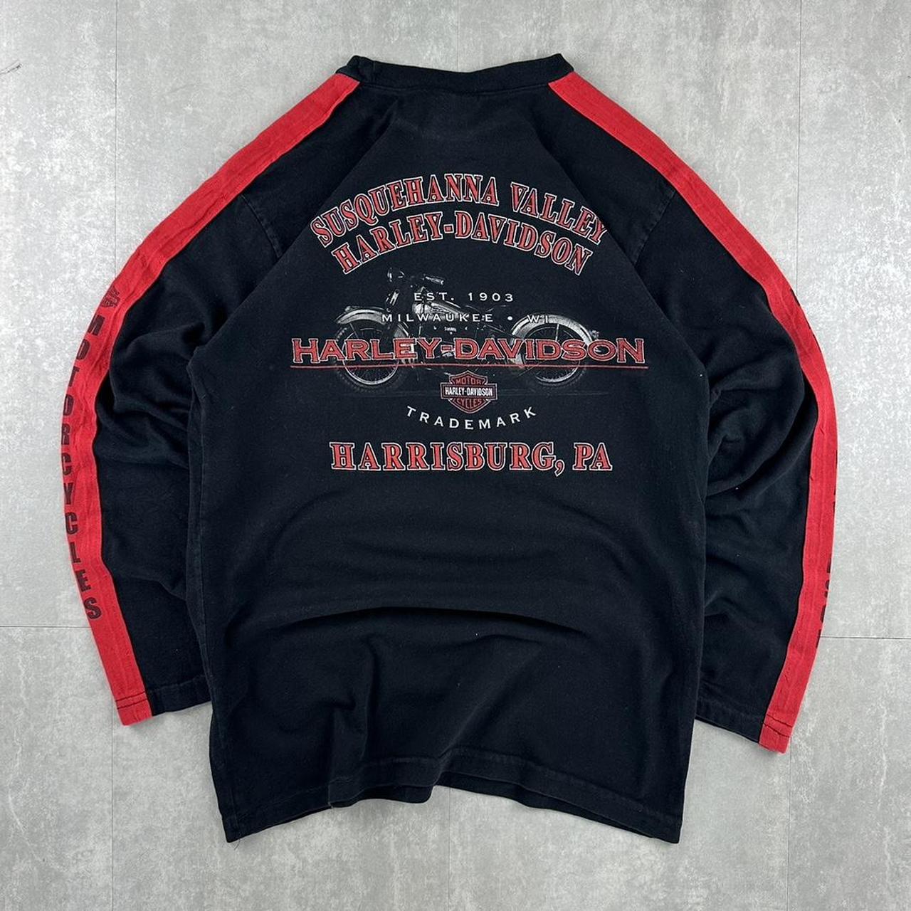 Harley Davidson Harrisburg PA 2000s biker spellout T shirt