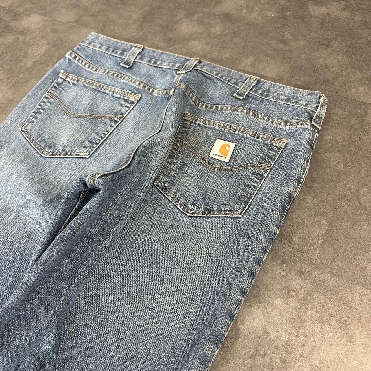 Carhartt 2000s dungaree workwear comfort fit denim cargo trousers