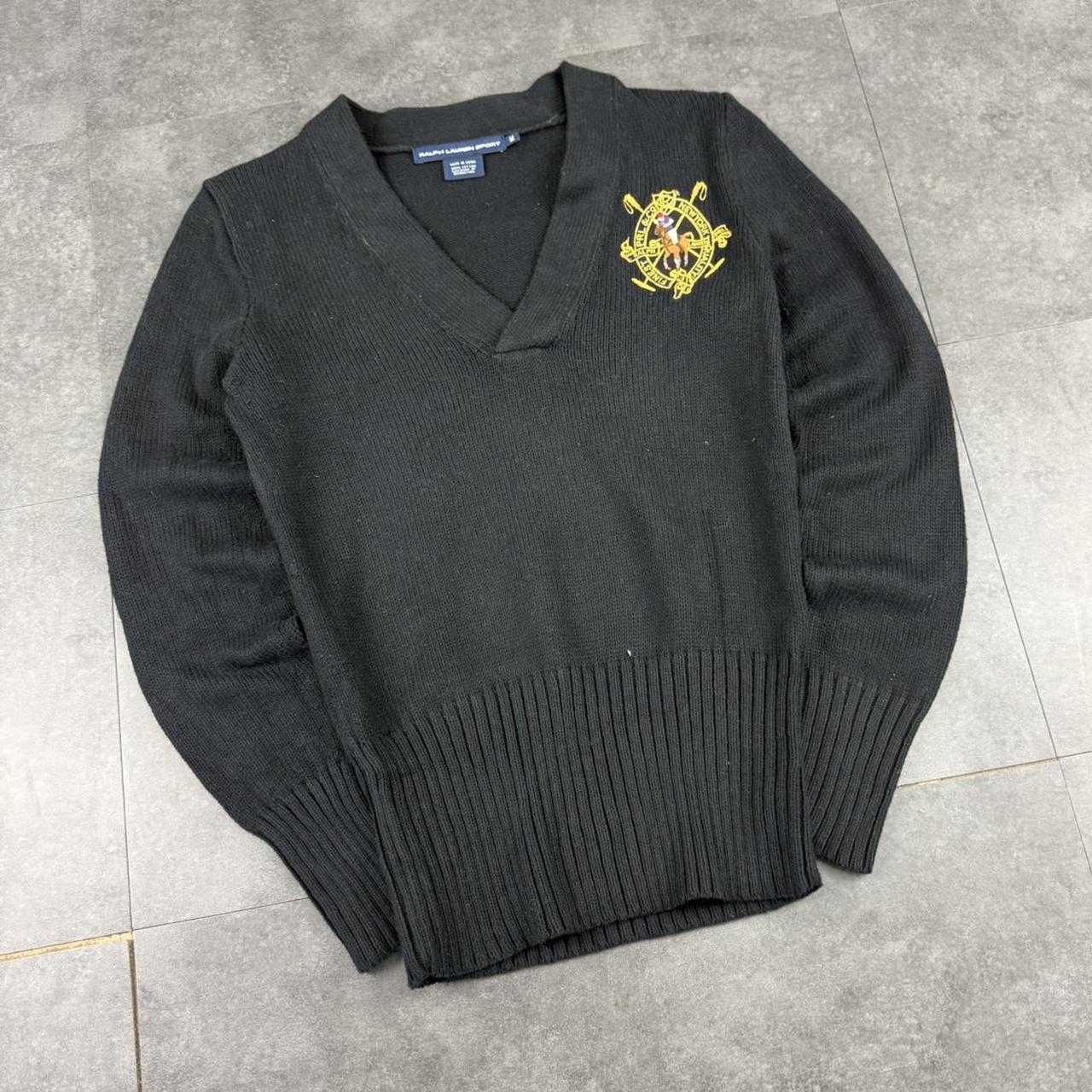 Polo Ralph Lauren 90s chunky knit big crest v-neck jumper
