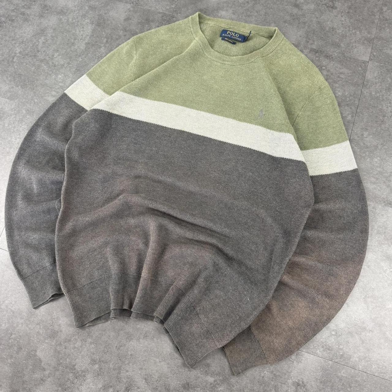 Polo Ralph Lauren 90s Sun bleached two tone Style knit Sweatshirt