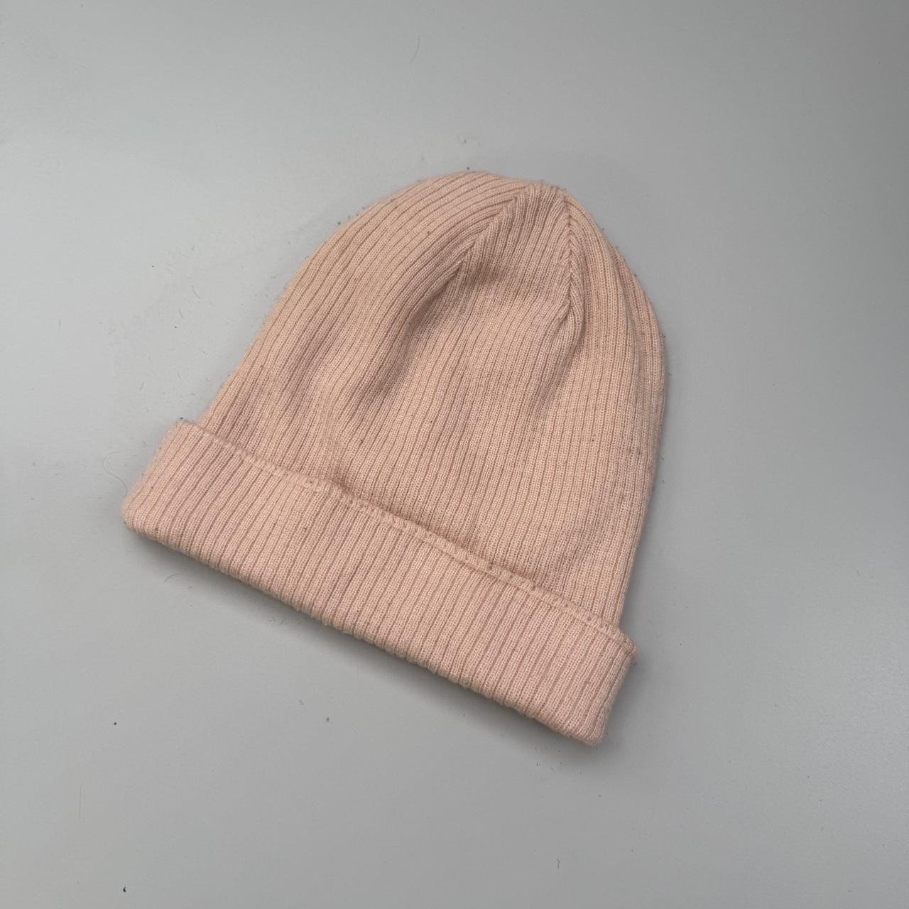 Adidas 2000s vintage pink and white embroidered logo beanie hat